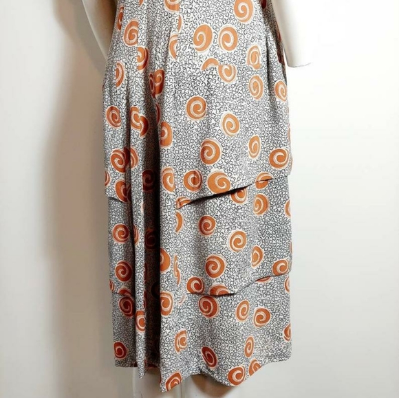 1940s rayon novelty print swirls dress vintage - Picture 6 of 12